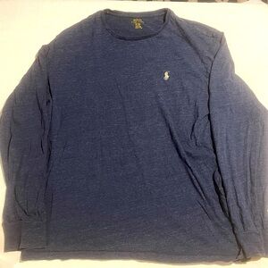 POLO RALPH LAUREN T Shirt Mens Large Long Sleeve Blue